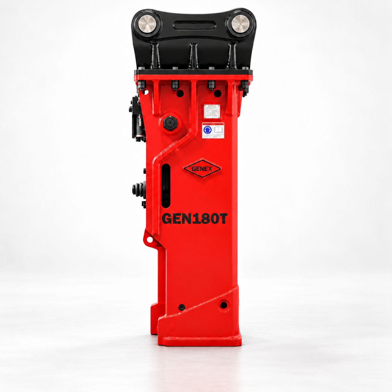 GEN180T hydraulic breaker. Illustrative rendering.